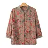 Ropa para Mujeres de Mediana Edad y Mayores, Camisa de Nuevo Estilo Primavera 2026 de la Abuela, Ropa Elegante Estampada para Mamá, Top para Señora Mayor