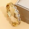 Estilo INS Moda Personalidad Moda Alto Sentido Creativo Pulsera Smiley Cobre Chapado Oro Real Alto Color Nicho Pulsera para Mujer