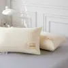 Almohada de Algodón 100% Clase A de Soja, No se Desinfla, Núcleo de Almohada de Algodón Puro para Uso Doméstico 48X74Cm, Núcleo de Almohada para Protección de la Columna Cervical de Hotel, Par