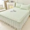 Juego de Tres Piezas Falda de Cama Estilo Princesa de Látex Mate Verano 2026 Nuevo Colcha de Encaje de Verano Sábana con Borde de Falda