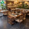 Nova Mesa e Cadeiras para Hot Pot Estilo Wabi-Sabi Chinês Fogão de Indução Integrado Restaurante Self-Service Espetos para Churrasco Restaurante de Arroz Cadeiras de Madeira Maciça