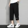 Calça Cropped de Seda Gelada para Homens, Verão de Alta Qualidade, Elástica Fina, Secagem Rápida, Esportiva Casual, Solta, Versátil, Jovem, Moderna