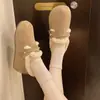 Zapatos de mujer estilo Birkenstock con forro de pelo todo incluido, nueva colección de invierno 2026, de suela plana, zapatos de algodón con forro de polar, suela gruesa retro, zapatos de pelo que aumentan la altura