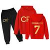 Conjunto de suéter infantil transfronteiriço novo, popular na Europa e América, conjunto de moletom com capuz e estampa de flor, peça superior + calça de moletom, Nº 7