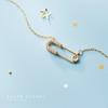 Colar de prata S925 feminino estilo coreano estilo mori pingente de diamante elegante corrente de clavícula doce d5114