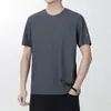 Camiseta de Hielo Elástica de Secado Rápido de Verano para Hombre, Transpirable, Ropa de Fitness, Suelta para Exteriores, Talla Grande, Deportiva Casual de Manga Corta para Hombre