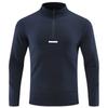 Camiseta de Manga Larga para Exteriores de Otoño para Hombre Elástica Transpirable de Secado Rápido Deportiva Casual Media Cremallera Superior Sudadera Deportiva para Hombre