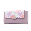Amazon Comercio Exterior Transfronterizo Cartera Larga para Mujer Estilo Coreano PU Suave Estampado Hebilla Cierre Bolso de Mano Gran Capacidad Portatarjetas
