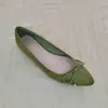 Nuevos Zapatos Planos con Lazo de Comercio Exterior para Primavera y Otoño Zapatos Elegantes Bajos de Una Sola Pieza Zapatos de Ballet Franceses de Punta Fina con Suela Suave y Suelas Gruesas