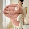 Manta jacquard de gofre de doble cara de forro polar para comercio exterior transfronterizo, manta de lana de cordero, manta multifuncional de ocio, manta para sofá de oficina