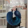 Almohada Inflable en Forma de U Tipo Empuje Transfronteriza Almohada de Viaje para Exteriores Avión Coche Oficina Plegable Almohada para el Cuello Almohada en Forma de U