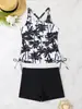 Traje de baño de dos piezas para mujer estilo europeo y americano 2026, Tankini con estampado, Traje de baño de comercio exterior transfronterizo de Amazon