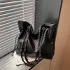 Bolso Tejido de PU de Gran Capacidad para Mujer 2026 Nuevo Bolso de Hombro de Moda Bolso Tote con Cadena de Alta Calidad Comercio Transfronterizo
