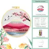 Kit de Bordado Monte Fuji Rosa, Decoración para Sala de Estar Estilo Nórdico Ins, Arte de Pared Hecho a Mano DIY, Venta al por Mayor desde el Fabricante