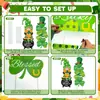 St al aire libre. Señales para estaca de jardín del Día de San Patricio con estacas, decoraciones para césped, señales de estaca de trébol de tres hojas