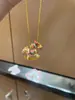 Colar com Pingente de Carrossel Gota de Esmalte Desenho Animado Moda Infantil Colorido Corrente de Clavícula Donut Dopamina