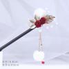 Horquilla de rosa roja, horquilla antigua, horquilla festiva roja, horquilla de madera, accesorios para el cabello, ropa Han, ropa de té, cheongsam, tocados