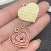 Accesorios para Joyería DIY Transfronterizos Corazón Rojo y Rosa Día de San Valentín Esmalte de Rosa Colgante Pulsera Dijes Pendientes Llavero