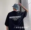 Europeu Americano e Clássico Americano Representam Estampa de Letras Unissex Solta Casual Algodão Puro Manga Curta Camiseta Marca Tendência Transfronteiriça