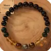 Pulseira Elástica de Pedra Natural 8mm para Comércio Exterior Transfronteiriço, Pulseira Casual Nova Estilo Chinês Fashion e Única com Cartão para Homens e Mulheres