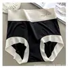 4020 Nylon Seda de Hielo Sin Costuras Cintura Alta Verano para Mujer Entrepierna de Algodón Delgado Transpirable Calzones Sencillos para Niñas
