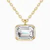 Moissanita Retangular D-Color 0.3*0.4kg Quilate Esmeralda Design de Nicho Prata S925 Banhada a Ouro 18K