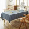 Mantel de algodón y lino, estilo chino, liso, zen, para mesa de té, TV, mueble de café, a prueba de polvo, para sala de reuniones