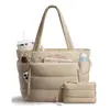 Bolso Tote Grande Transfronterizo para Mujer con Múltiples Compartimentos, Bolso para Viaje, Trabajo y Computadora, Bolso de Mano Ligero Acolchado, Bolso de Hombro