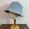 Sombrero de pescador para mujer con flecos de mezclilla, estilo japonés vintage, adelgazante, sombrero tipo cubo versátil, sombrero de sol transpirable, sombrero casual para protección solar