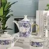 Dijia Hortênsia Porcelana Óssea Xícara de Café Bule de Chá da Tarde Conjunto de Chá Moderno Simples Presente para Namorada Conjunto de Café para Casa terno Atacado
