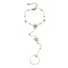 Pulsera de Acero Inoxidable Europea y Americana Taina Lujo Ligero Nicho Versátil Colgante Colgante de Flor con Borla Pulsera de Acero de Titanio No se Desvanece