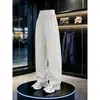 Pantalones Casuales Nuevos de Verano 2026 con Corte Diagonal y Patchwork, Pantalones de Pierna Ancha Holgados de Moda para Hombre, Pantalones Deportivos de Secado Rápido con Corte Curvo