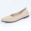 Zapatos para Mujer Primavera y Verano Nuevo Color Sólido Punta Puntiaguda Tacón Plano Zapatos de Suela Blanda Casual Transpirable Zapatos de Punto Calado para Mujer