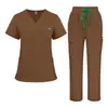 Suministrado directamente por el fabricante: ropa de trabajo médica, uniformes de manga corta para personal médico, pantalones médicos con cintura de cordón, uniformes de enfermera de hospital al por mayor