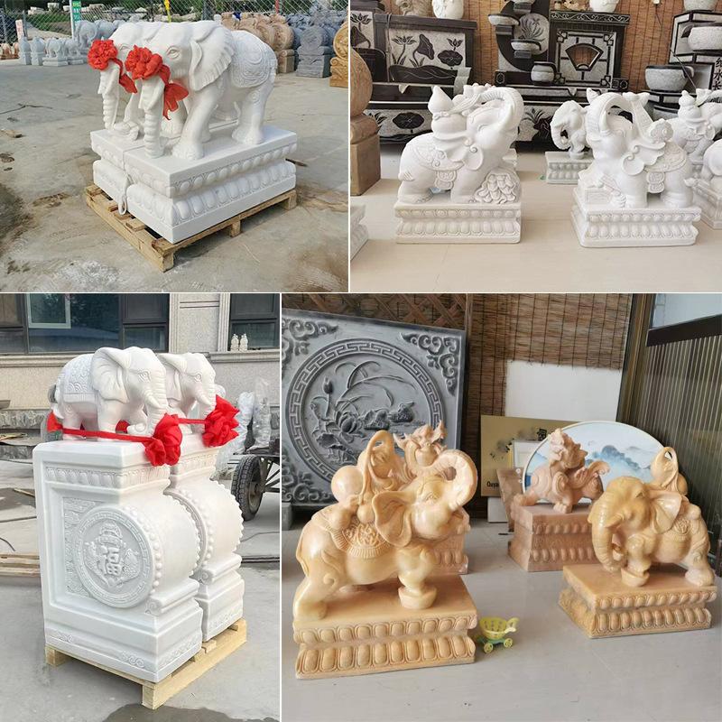 石材动物门口小象摆件