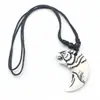 Collar Popular Transfronterizo con Tótem de Cabeza de Tigre de Resina Cadena para Suéter, Colgante de Collar Vintage de Tres Colores Cabeza de Tigre Diente de Lobo Venta al por Mayor
