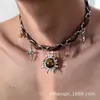 Gargantilha envolta com rebites, coleira de metal e couro, estilo Punk Cromado, em formato de coração, para meninas jovens, subcultura Y2K, colar de nicho