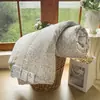 Colcha de Verão em Gaze de Algodão Puro de Camada Dupla, Estilo Ins, Fresca e Simples, com Renda Floral Pequena e Proteína de Casulo de Seda, Colcha de Algodão Puro de Camada Única/Dupla para Ar Condicionado