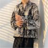 Camisa Manga Longa Tie-Dye Splash Ink Casaco Solto Moderno Masculino Camisa Casual