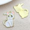 Colgante de gato de aleación de aceite goteado, colgante, lindo, joyería DIY, llavero, pulsera, aretes, accesorios de dibujos animados al por mayor