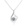 Collar Colgante Flecha de Cupido de Plata de Ley S925 Simple Elegante Personalizado Zirconia Corazón Cadena para Clavícula en Forma de Corazón Modelo para Mujer
