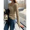 Camada base feminina com gola redonda, coleção outono/inverno, estilo de alta qualidade, novo suéter de outono 2026, camada interna primavera/outono, top de tricô com gola baixa