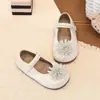 Zapatos Mary Jane de Cuero con Perlas, Fuegos Artificiales y Pedrería para Niñas, Nuevo Estilo Coreano Versátil, Suela Suave, Zapatos de Una Sola Pieza, Primavera/Verano 2026