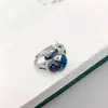 Anel da Sorte Koi Prata Tailandesa Estilo Étnico Chiba Azul Feminino Ajustável Feminino Elegante Nicho Clássico