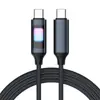 Cable de Datos Trenzado Luminoso de Colores Adecuado para Tipo-C Apple 16 Huawei Xiaomi Teléfono Móvil Cable de Carga Rápida Pd Tableta