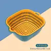 Cesta de Frutas para el Hogar, Lavabo para Lavar Verduras, Juego Multifuncional de Plástico de Seis Piezas de Doble Capa Espesa, Cesta Escurridora de Cocina