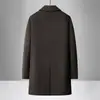 Abrigo de lana de doble faz para hombre, nuevo para otoño e invierno, 100% lana, de doble botonadura, con forro de plumón desmontable, de longitud media