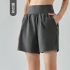 Shorts deportivos de cintura alta para control de abdomen para mujer, de verano para correr, fitness, holgados, casuales, de secado rápido, para yoga, talla grande para mujeres de talla grande