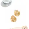 Pendientes de Botón Geométricos Exagerados de Aleación Hueca Diseño de Moda Retro Europeo y Americano Textura Tridimensional Pendientes Geométricos para Mujer Transfronterizos
