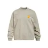 Camiseta Creativa de Manga Larga con Estampado Naranja para Hombre, Holgada Casual de Primavera y Otoño, Tendencia High Street, Camiseta de Cuello Redondo